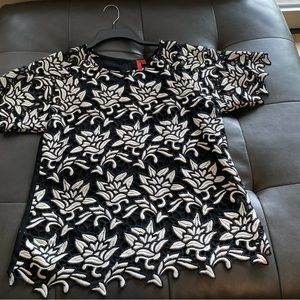 Black and White Lace Top